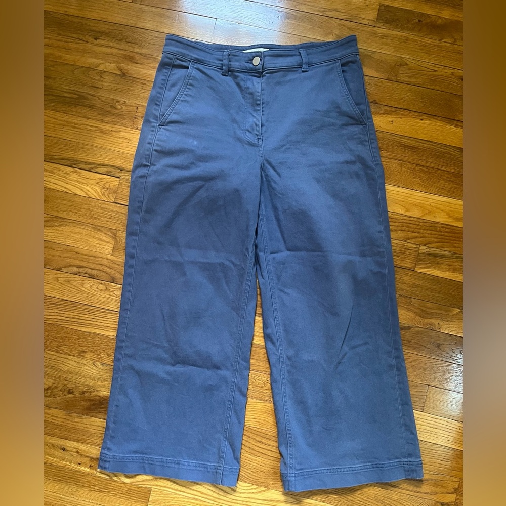 everlane wide leg crop light blue size 12